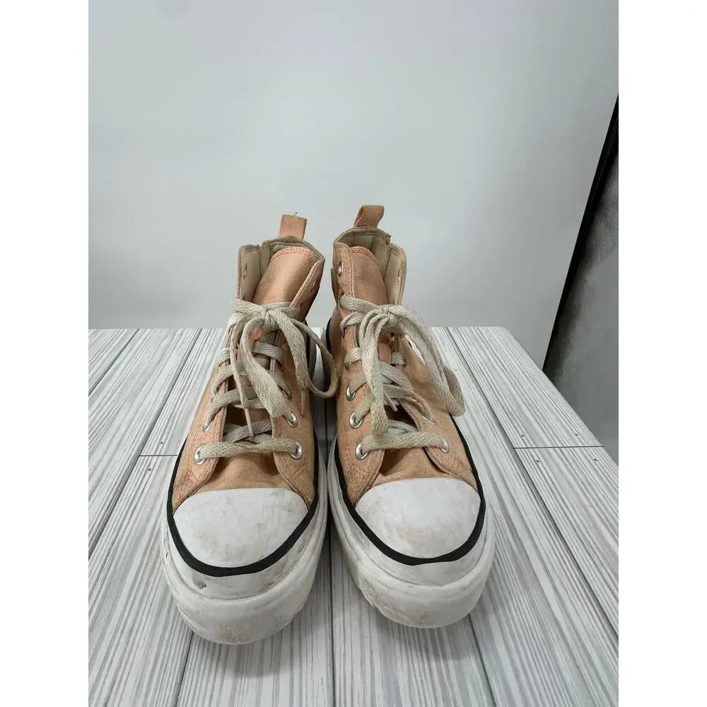 Converse‎ Chuck Lugged Lift Hi Platform Sneaker Coral Canvas Kids Size 4 A03968C